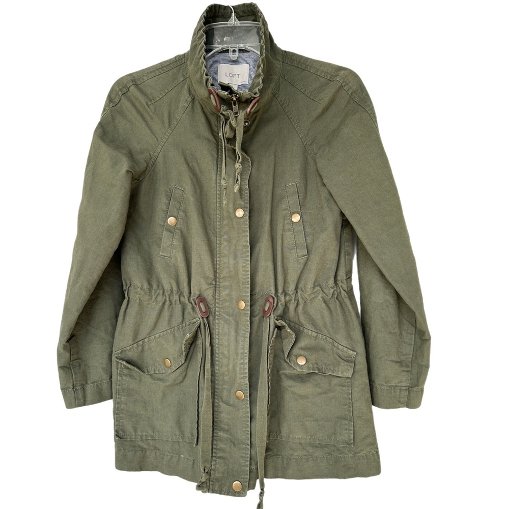 Loft Olive Green Utility Jacket, Size XXS Petite